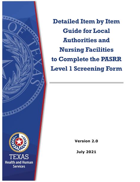 Download Instructions For Pasrr Level 1 Screening Pdf Templateroller