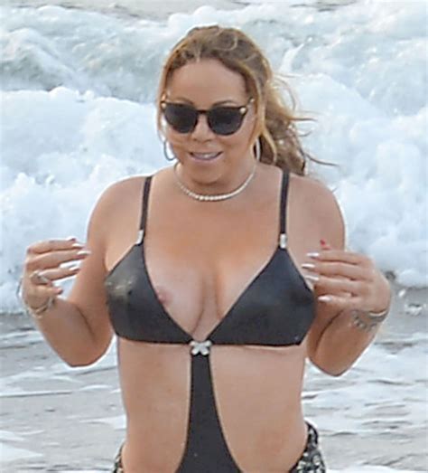 Mariah Carey Nipple Slip From Her Black Bathing Suit Taxi Driver Movie