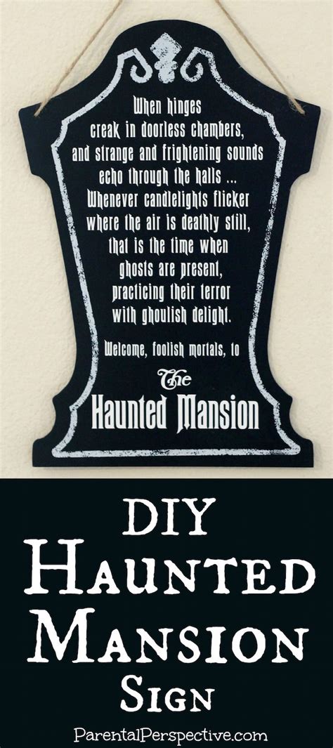 We do our halloween shopping at thrift stores and. DIY Haunted Mansion Sign | Haunted mansion halloween ...