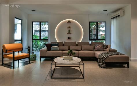 Modern design cues also included bold graphic or geometric patterns on soft furnishings like sofas, rugs, and wallpaper in the living room. Asian Modern Living Room bungalow design ideas & photos ...