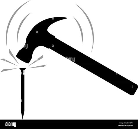 Hammering A Nail Vector Illustration Stock Vector Image And Art Alamy