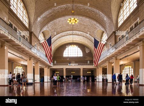 Ellis Island New York City August 19 2015 View Of The Great Hall