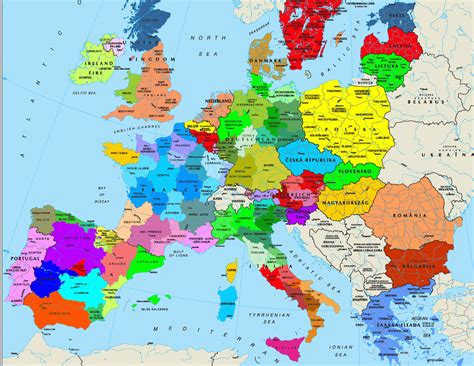 Regions Of Europe Map