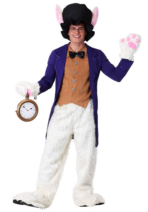 Mens Wonderland White Rabbit Costume Alice Rabbit Costumes