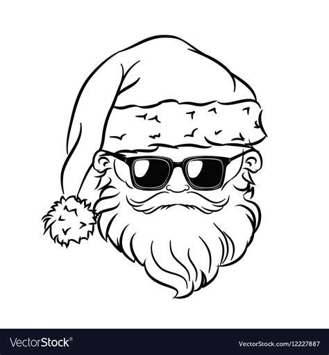 Hipster Santa Claus Head Sunglasses Royalty Free Vector