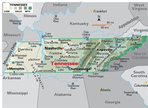 Tennessee County Map County Map With Cities