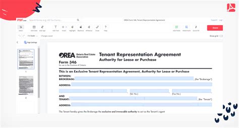Orea Form 346 Tenant Representation Agreement Ontario— Pdfliner