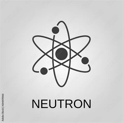Neutron Icon Neutron Symbol Flat Design Stock Vector Illustration