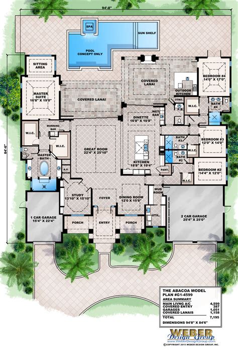 Beach House Plan Transitional West Indies Caribbean Style Floor Plan