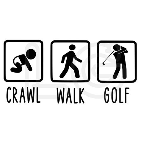 Crawl Walk Golf Baby Onesie Svg Png Dxf Baby Sport Onesie Baby Onesie
