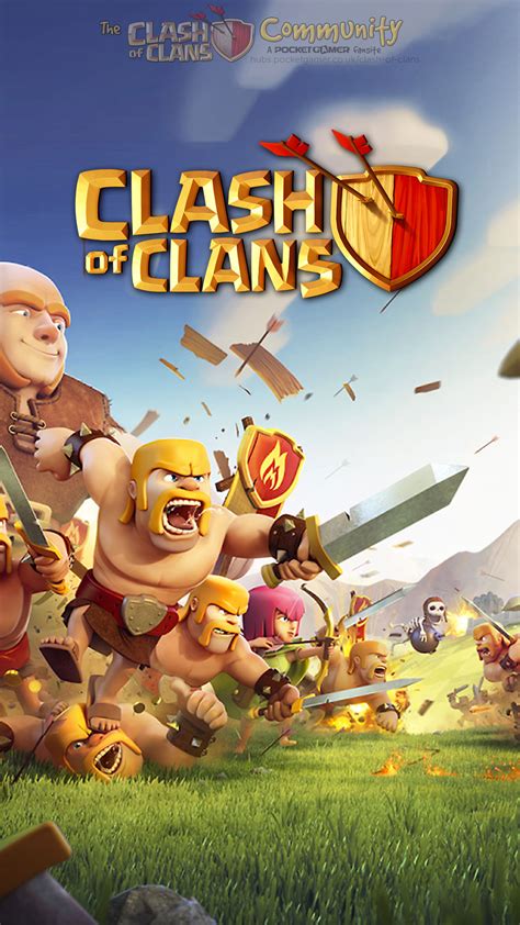 Clash Of Clans Poster Wallpaper For Iphone X 8 7 6 Free Download