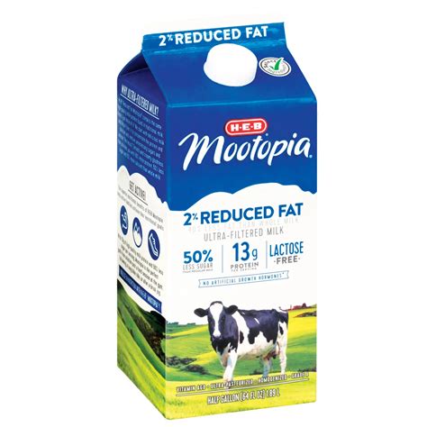 H E B Mootopia Lactose Free 2 Reduced Fat Milk Shop Milk At H E B