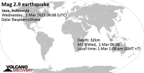 Quake Info Weak Mag Earthquake Java Indonesia On Wednesday