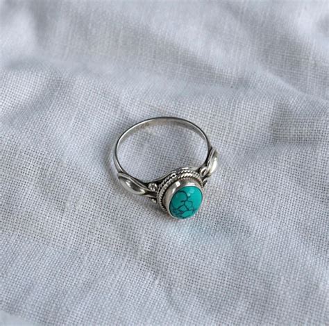 Sterling Silver Turquoise Ring Etsy UK