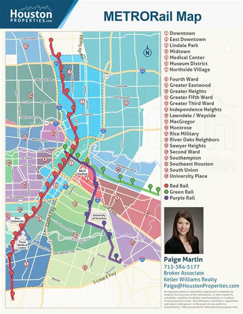 Houston Metro Light Rail Map System Map