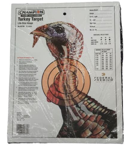 Champion Sight In Life Size Turkey Paper Target High Contrast 12 Pack