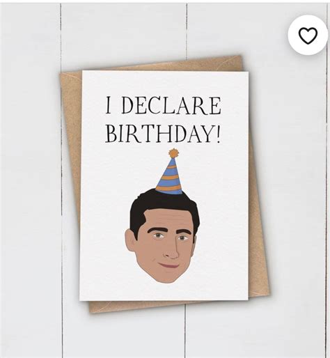 Michael Scott Printable Birthday Card I Declare Birthday Etsy