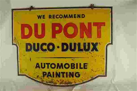 Dupont Duco Dulux Automobile Paint 2 Sided Sign Loss May 18 2013