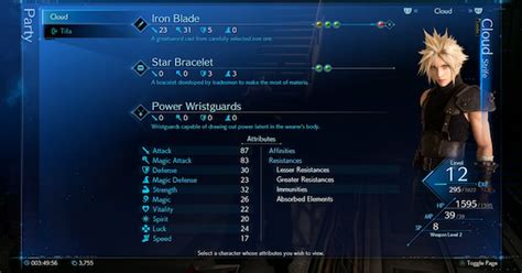 Ff7 Remake Stats And Attributes Explained Guide And How To Increase