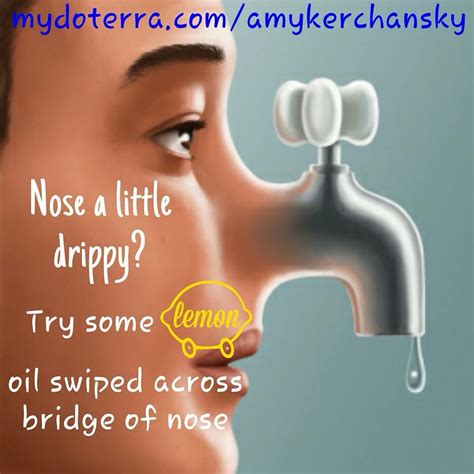 Drippy Nose Put A Drop Of Lemon Oil On Bridge Of Nose Oils Nose