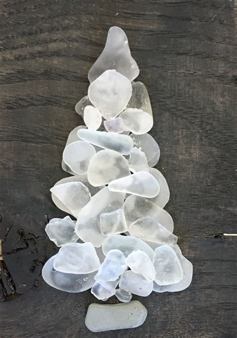 Original 4 X 5 1 2 White Beach Glass Tree On Salvage Wood Amy Lauria
