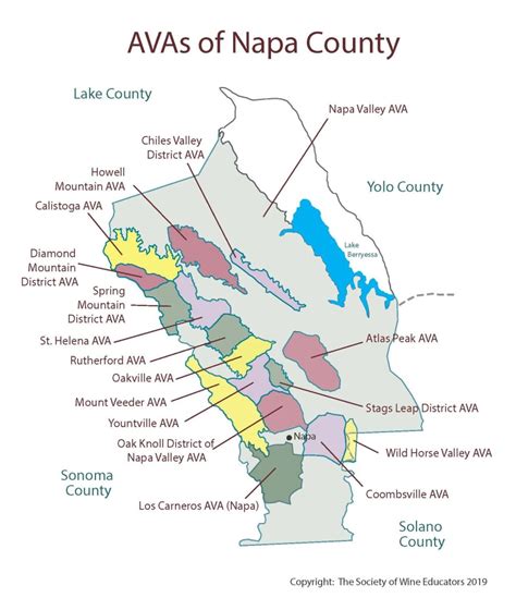 2022 Wine Map Of Californianapa Society Of Wine Educators