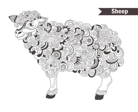 Sheep Coloring Book Stock Vector Illustration Of Sheep 73044768