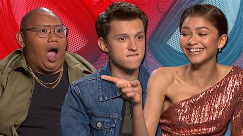 Well, in the entrance to the castle, kind of. Tom Holland and Zendaya discuss "serious romance" in ...