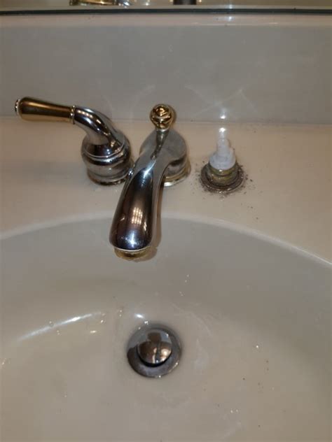 You will be able to fix this with a 1225 moen cartridge. Moen Monticello. Trying to Remove Bathroom Faucet | Terry ...