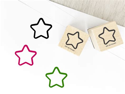 Star Rubber Stamp Φ203040mm Mini Stamp Star Shape Stamp Etsy