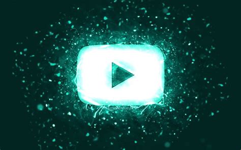 Descargar Fondos De Pantalla Youtube Logo Turquoise 4k Néons