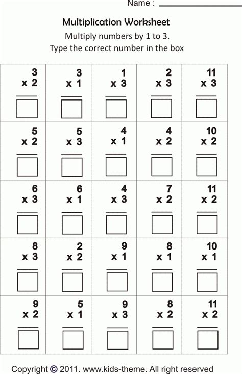 Multiplication Worksheets Key Stage 1
