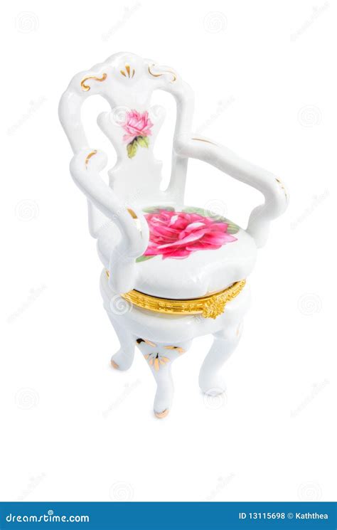 Porcelain Chair Casket Isolated On A White Backgro Stock Photo Image