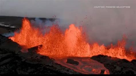 Hawaiis Mauna Loa Eruption Stunning Video Shows Lava Spewing Into Air