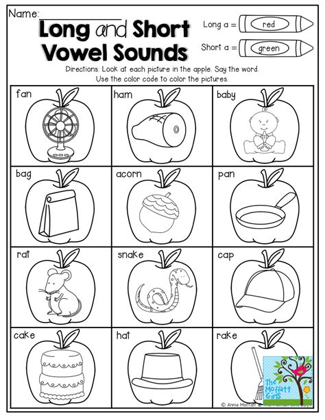 Long And Short Vowels Color By The Code Phonics Short Vowels Color