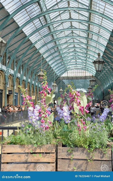 Central Piazza Convent Garden With Flowers In Foreground In Portrait