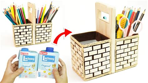 Diy Milk Carton Crafts How To Make A Toolbox Pencil Case From Milk
