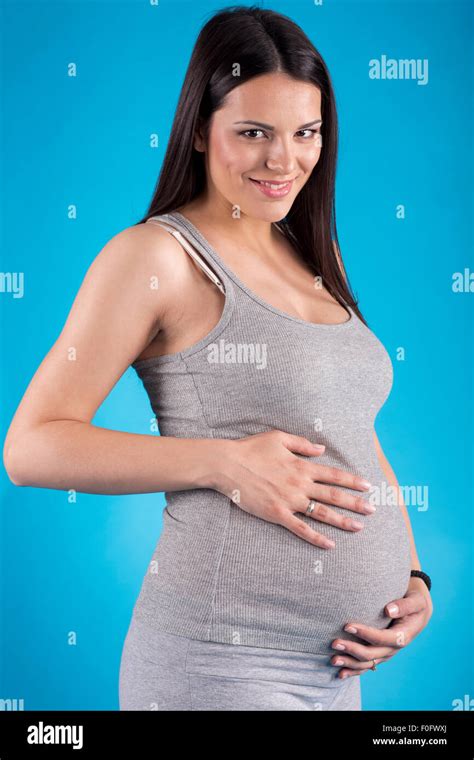 Young Pregnant Woman In Studio Stock Photo Alamy