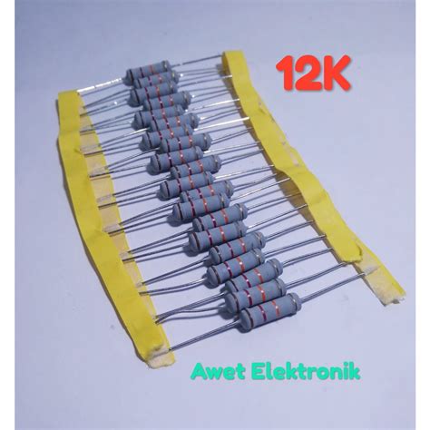 Jual Resistor 12k Ohm 2 Watt Resistor 12k 2w Resistor 12k 2w Shopee