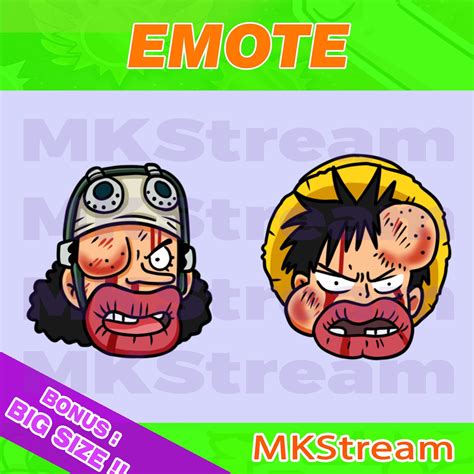 Twitch Emotes One Piece Luffy Usopp Funny Face Battered Pack Etsy