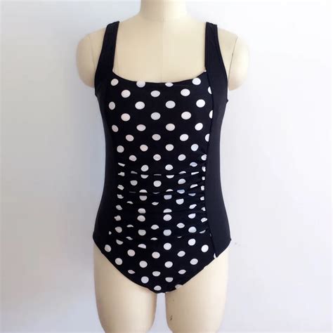 Plus Size Swimwear Female Polka Dot One Piece Swimsuit Women Vintage Bathing Suit One Piece Suit