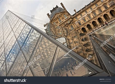 paris-december-08-unusual-view-of-louvre-pyramid-on-december-08,-2012-in-paris,-france
