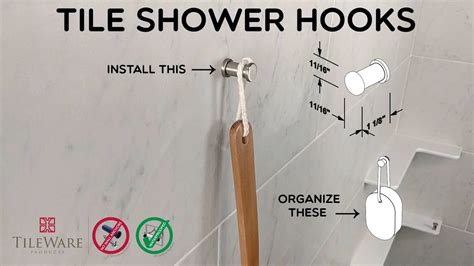 Tileware Products Tile Shower Accessory Hooks Installing Waterproof