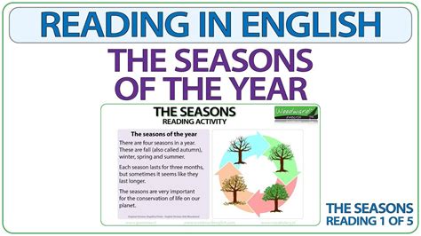 The Seasons Of The Year Reading In English The Seasons Reading 1 Of
