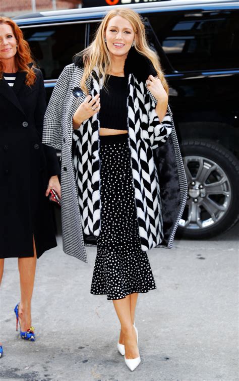 Blake Lively Is The Queen Of Mixing Prints At New York Fashion Week