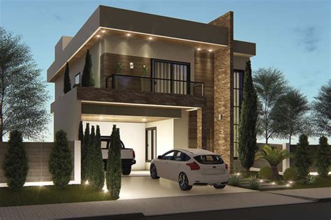 1.10 casa moderna con una fachada de cristales. Sobrado com fachada moderna - Projetos de Casas, Modelos ...