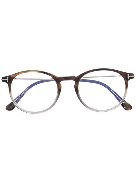 Tom Ford Eyewear Two Tone Round Frame Glasses Farfetch