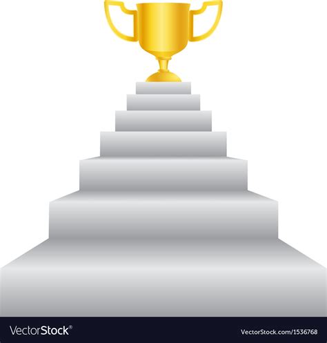 Trophy On Stairs Royalty Free Vector Image Vectorstock