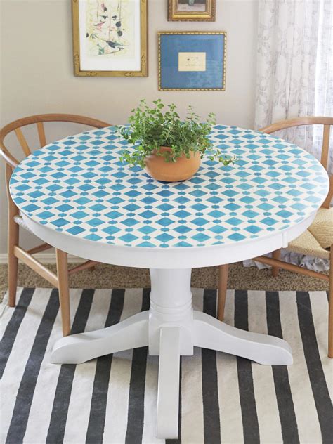 48 x 48 top extends to 48 x 66 with one 18 leaf inserted. How to Paint a Mosaic Table Top | HGTV