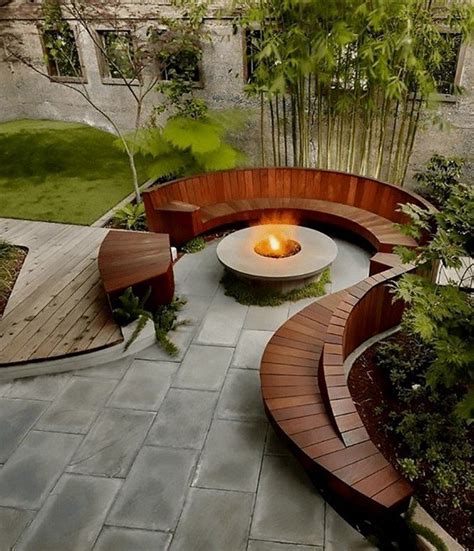 40 Circular Fire Pit Seating Area Ideas Round Patio Designs